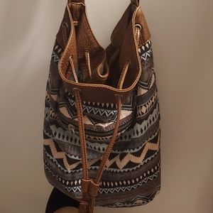 Aztec Print Bucket Bag